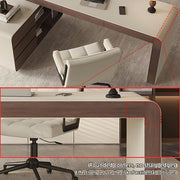L-Shape Wood-Grain Executive Desk – home office set (view 8) | Roost & Roam