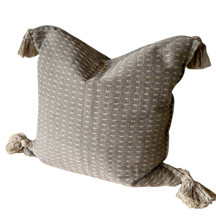 Oaxacan Woven Cotton Tassel Pillow