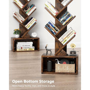 Rustic Brown Tree Bookshelf with Lamp (view 4) | Roost & Roam