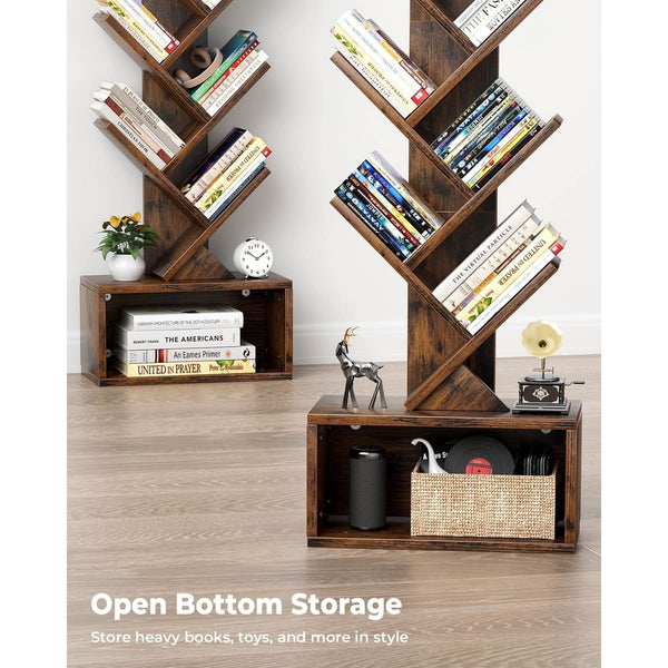 Rustic Brown Tree Bookshelf with Lamp (view 4) | Roost & Roam
