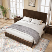 Reeded Wood Platform Bed Frame