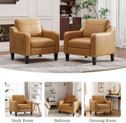 PU Leather Mid-Century Accent Chair