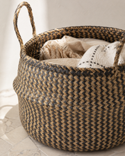 Chevron Seagrass Storage Basket