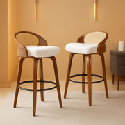 Rattan Swivel Counter Stool Set