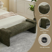 Bouclé Upholstered Arch Bench – ottoman (view 4) | Roost & Roam