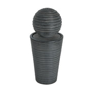 Ribbed Concrete Column Sphere Fountain