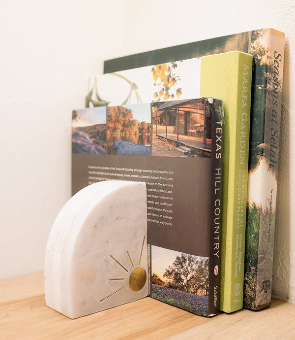 Sun and Moon Marble Bookend Set