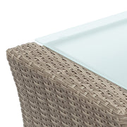 Woven Rattan Outdoor Seating Set — close-up of label and production detail