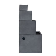 Cement Four-Tier Block Outdoor Fountain