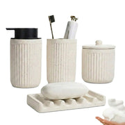 Fluted Ceramic Bathroom Accessory Set