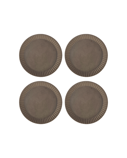 Hand-Carved Stoneware Salad Plate Set – plates | Roost & Roam