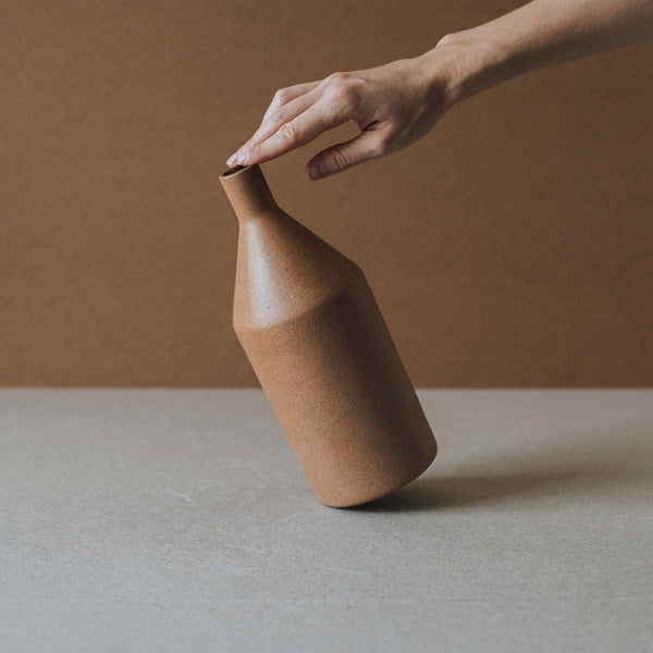 Stoneware Bottle-Form Ceramic Vase