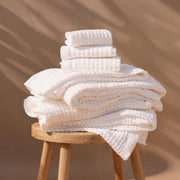 Waffle-Weave Cotton Bath Towel Set