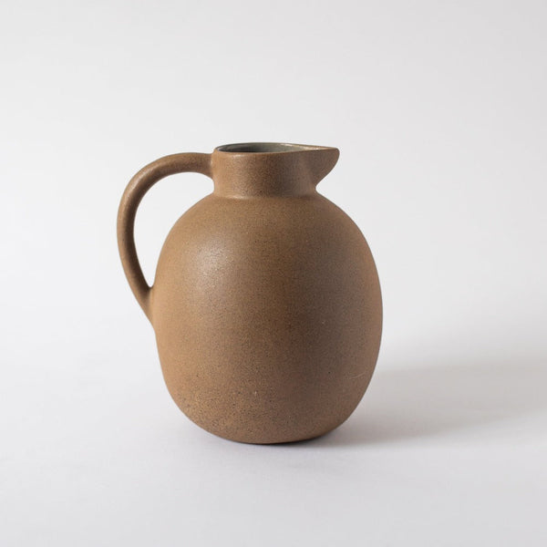 Round-Form Clay Ceramic Pitcher