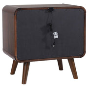 Two-Drawer Walnut-Finish Nightstand