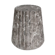 Fluted Concrete Pedestal Side Table