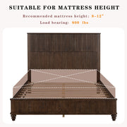 Reeded Wood Platform Bed Frame