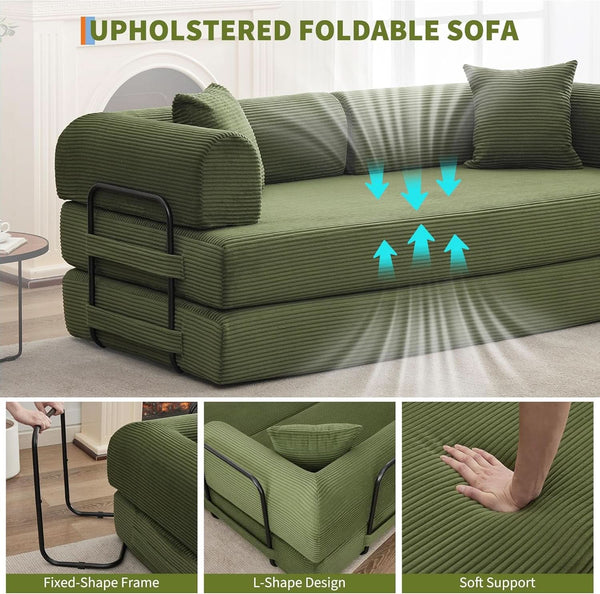 Corduroy Convertible Sleeper Sofa Bed