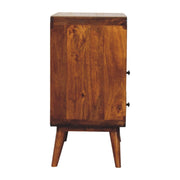 Curved Mango Wood Two-Drawer Nightstand