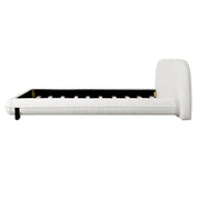 Curved Bouclé Upholstered California King Bed Frame