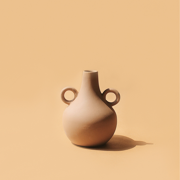 Matte Ceramic Belly Handle Vase
