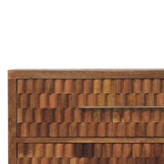 Carved Mango Wood Three-Drawer Chest