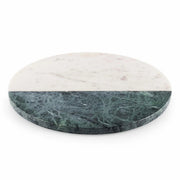 Close-up of marble veining and polished surface detail — Two-Tone Marble Round Serving Board
