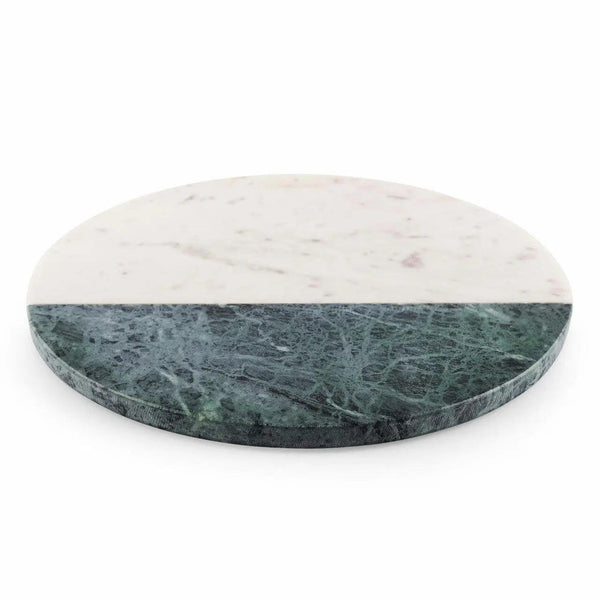 Two-Tone Marble Round Serving Board