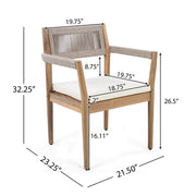 Acacia Wood Rope-Weave Outdoor Dining Set