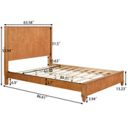 Reeded Wood Platform Bed Frame