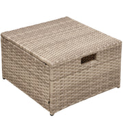 Woven Rattan Outdoor Seating Set — detail of finish and surface variation