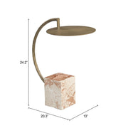 Brass Iron Side Table with Marble Base