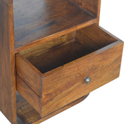 Curved Mango Wood 2-Drawer Nightstand