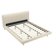 Cream Upholstered Platform Bed Frame Cal-King