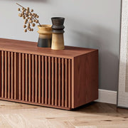 Slatted Wood-Grain Media Console