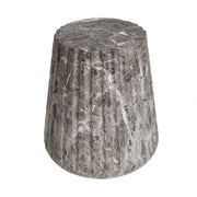 Fluted Concrete Pedestal Side Table