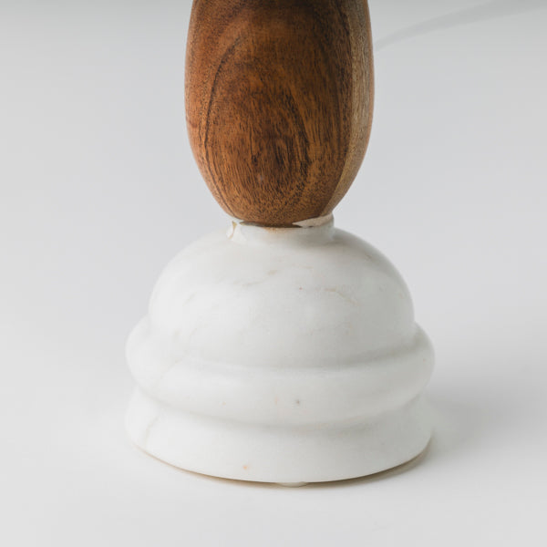 Marble and Wood Pillar Candleholder
