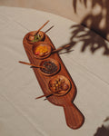 Walnut-Grain Condiment Serving Tray Set