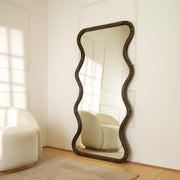 Wavy Mango Wood Full-Length Mirror