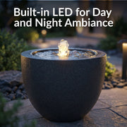 Round Polystone Bubble Outdoor Fountain