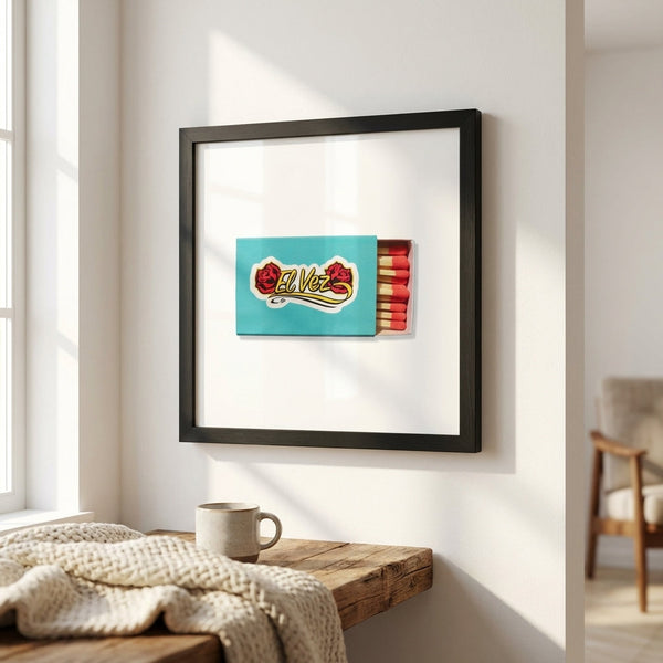 Matchbook Art Framed Print hung in a curated gallery wall arrangement