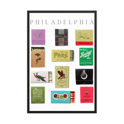 Philadelphia Matchbook Collection Framed Print — back and side profile detail