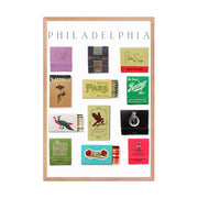 Philadelphia Matchbook Collection Framed Print — close-up of label and production detail