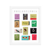 Philadelphia Matchbook Collection Framed Print — alternate angle showing full form