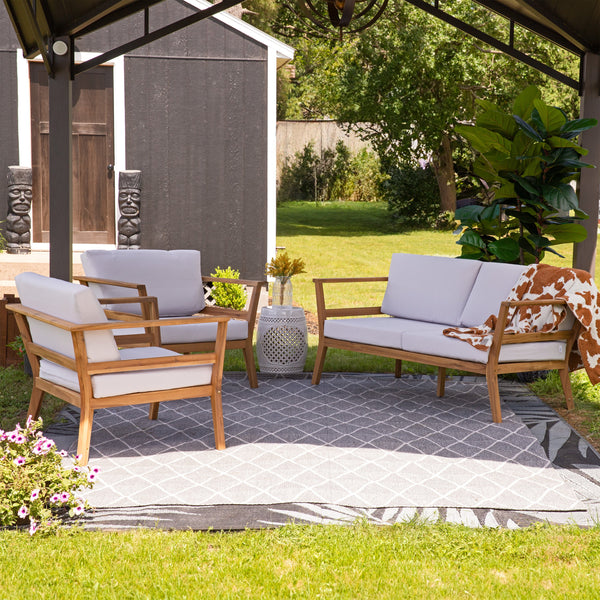 Acacia Wood Outdoor Conversation Set