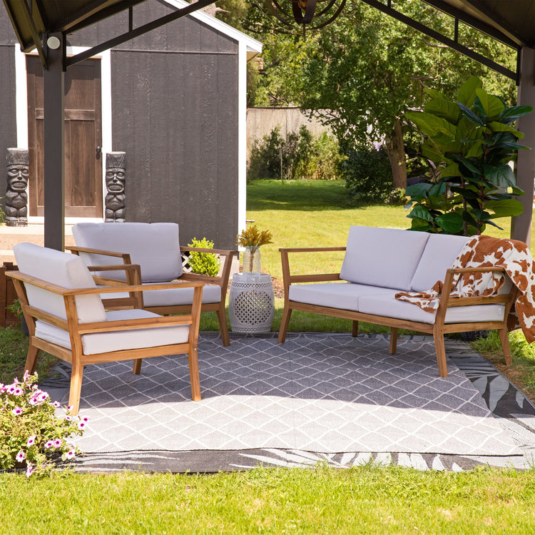 Acacia Wood Outdoor Conversation Set