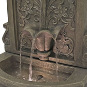 Floral Relief Polyresin Outdoor Wall Fountain