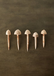 Hand-Carved Wood Mushroom Garden Stake