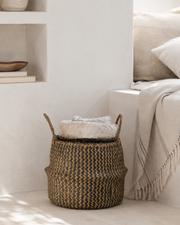 Chevron Seagrass Storage Basket