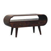 Curved Mango Wood Two-Drawer Media Unit